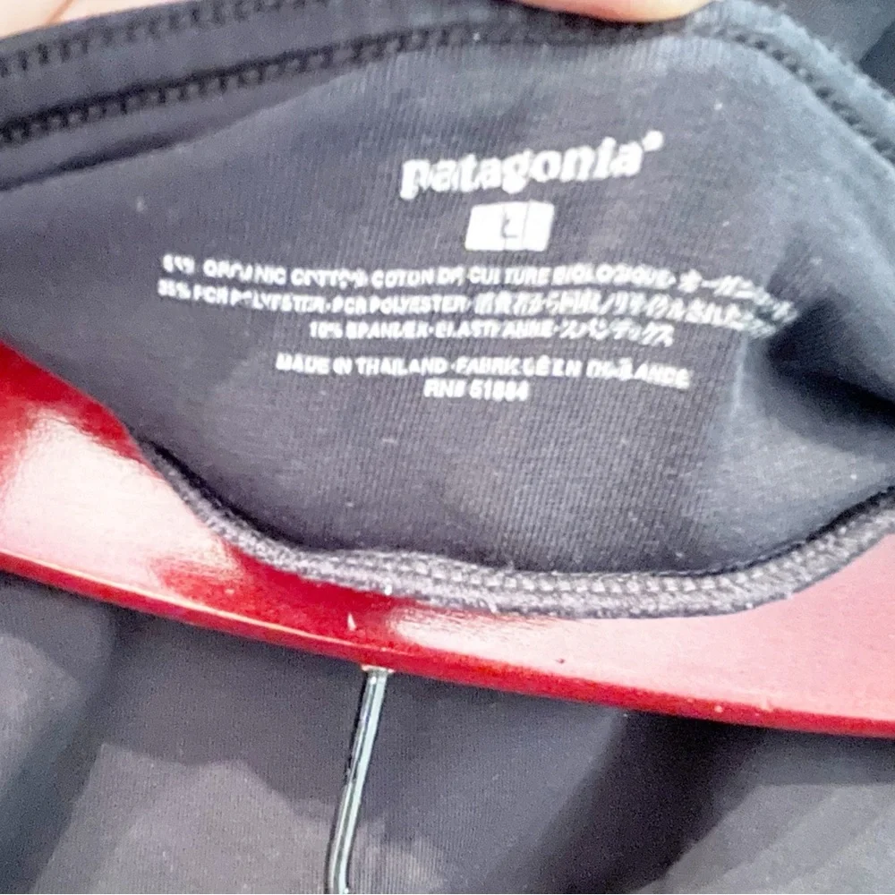 Patagonia Size Large Black Organic Cotton Pull on‎ Athletic Midi Skirt_3